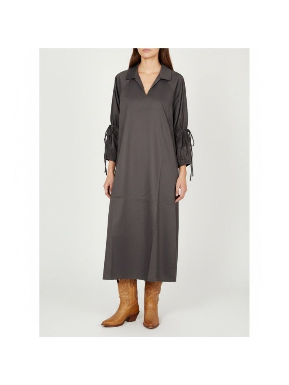 NWT Anthropologie Harshman Tara Black Cotton Midi Dress Lagenlook Versatile Med.